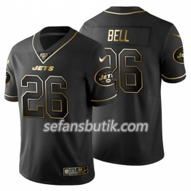New York Jets Tröjor Le-Veon Bell 26 Nike Svart Golden Edition 100th - Herr